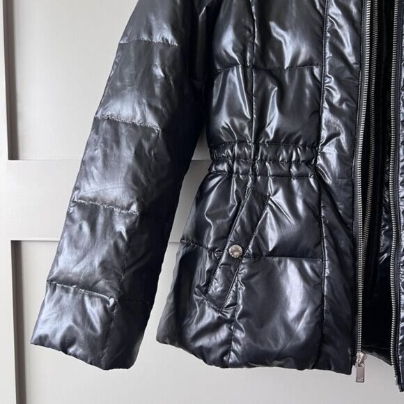 Michael Michael Kors Jacket Womens Petite Petite Black Puffer Quilted Down Coat - Picture 4 of 16